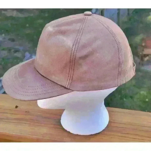 Vintage Henschel Brown Distressed Leather Baseball Cap Hat Made In USA St Louis - Picture 3 of 11